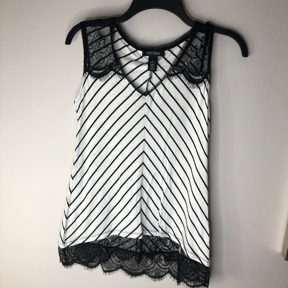 White House Black Market Lacey Stripe Tank Top